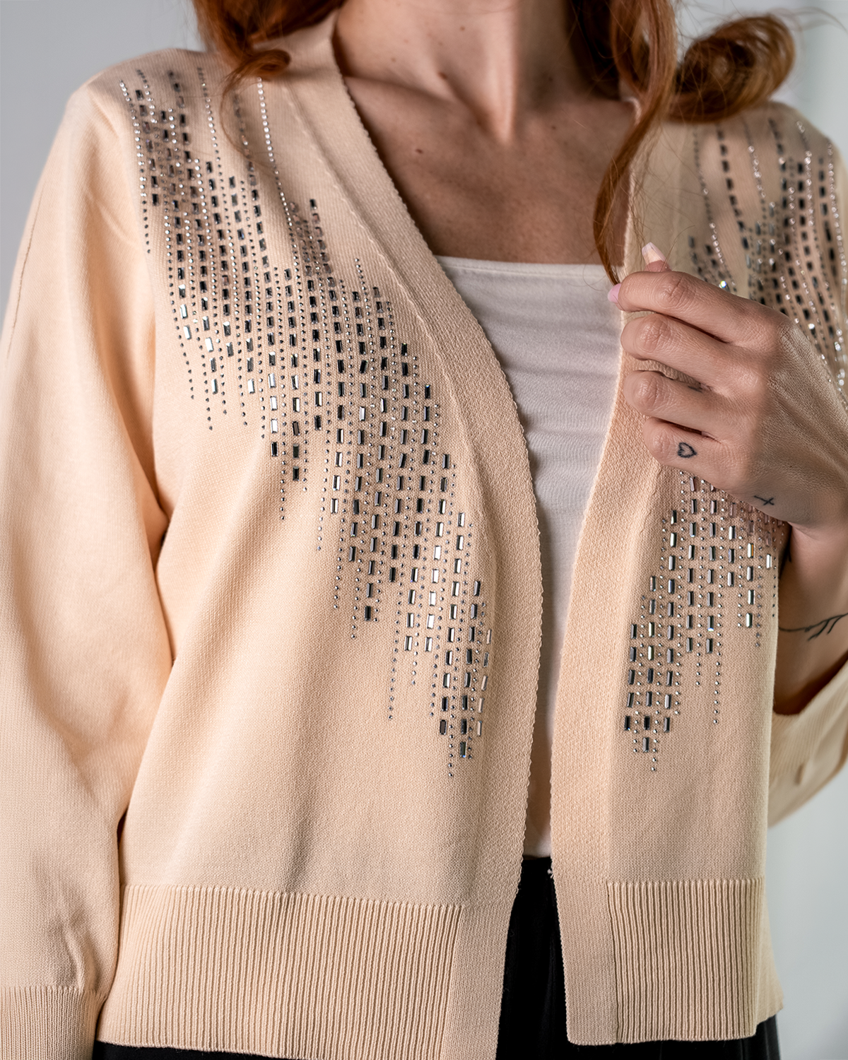 Cardigan Corto con Applicazioni