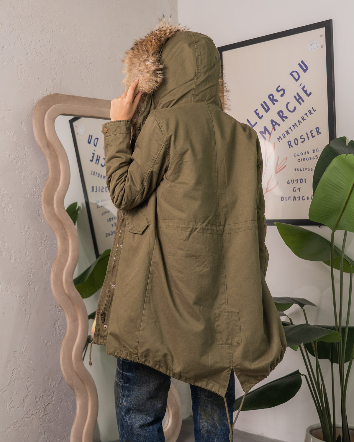 Parka Foderato Ecopelliccia Multicolor
