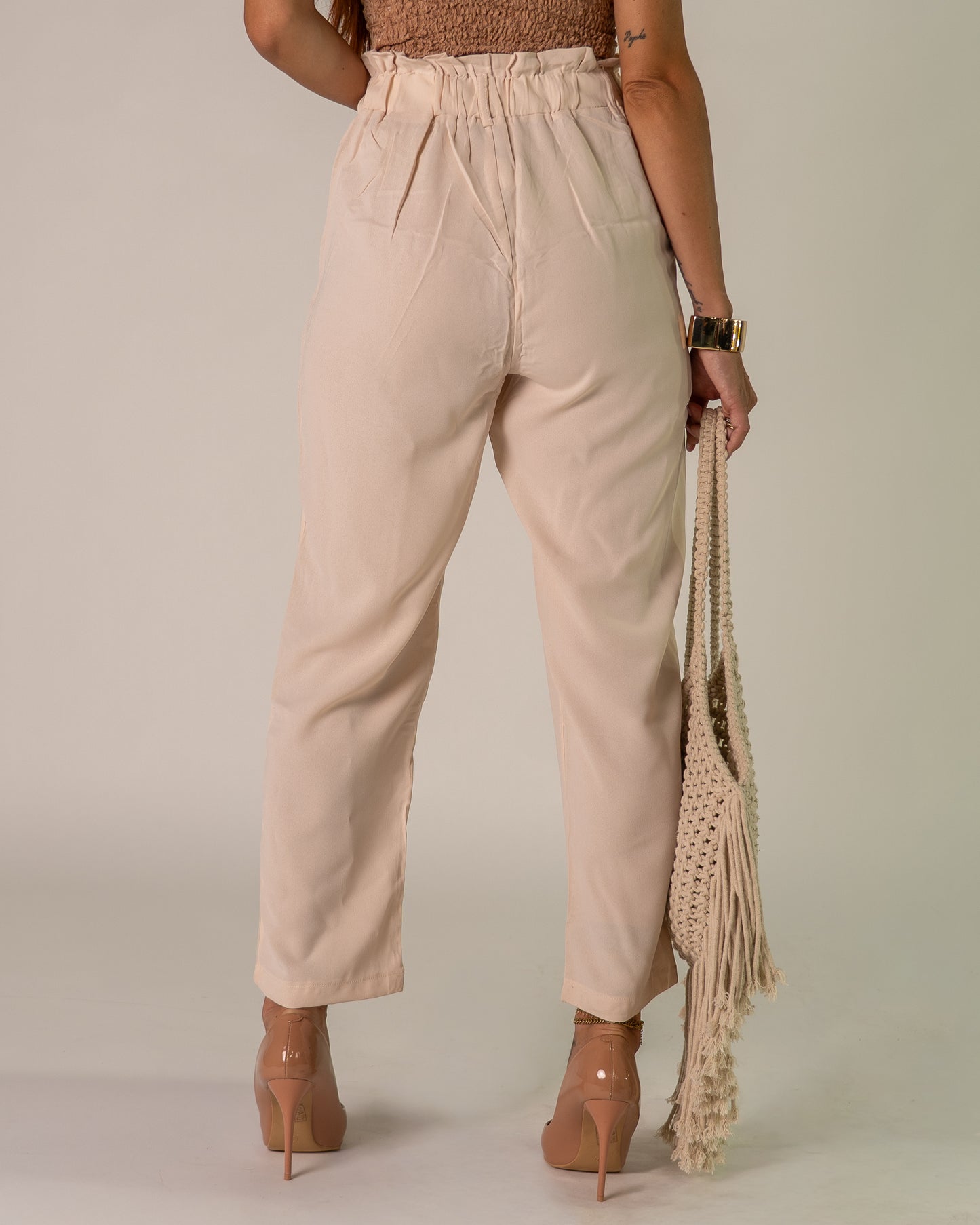 Pantaloni a Vita Alta con Pinces