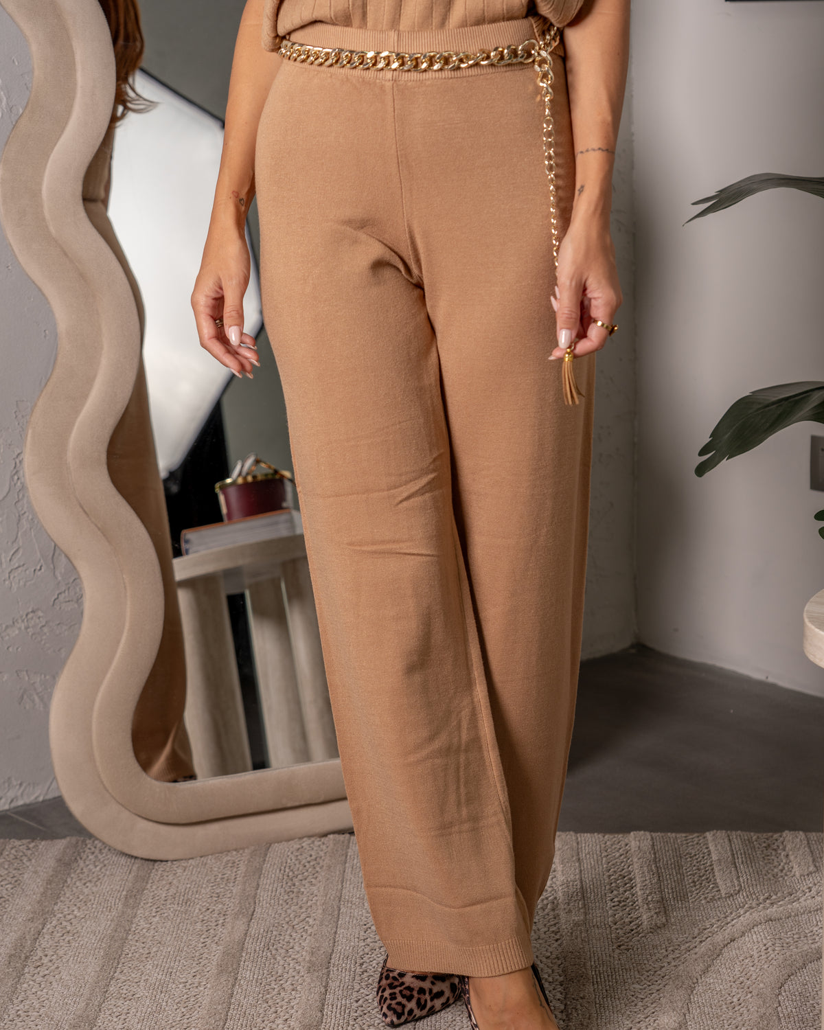 Completo in lana con top girocollo