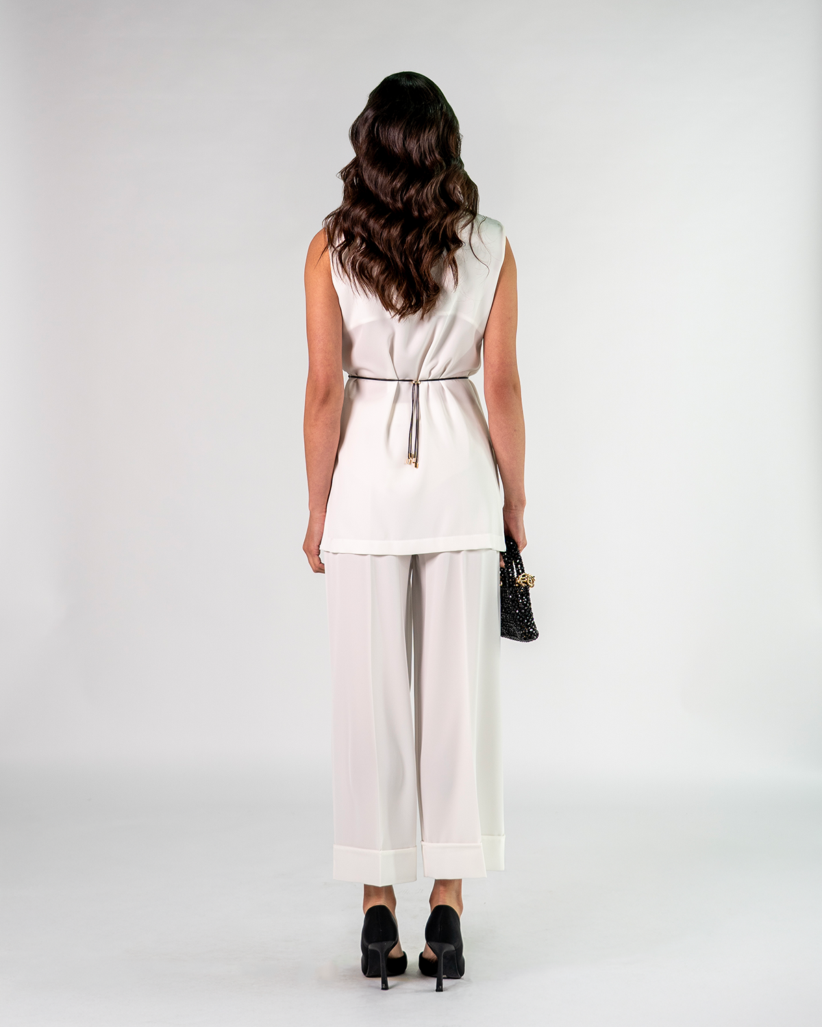 Pantalone Cropped Gamba Ampia