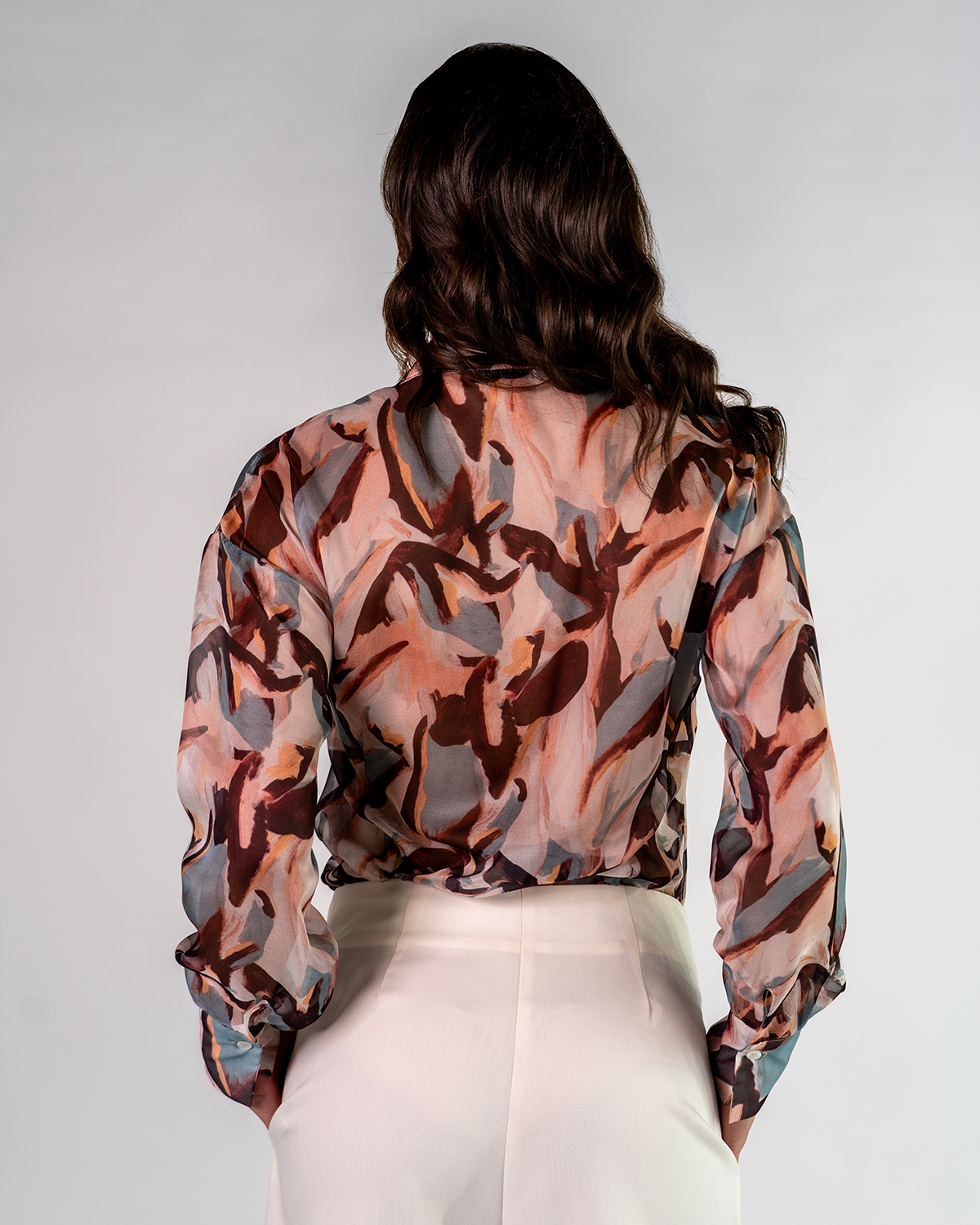 Camicia con Rouches Floreale