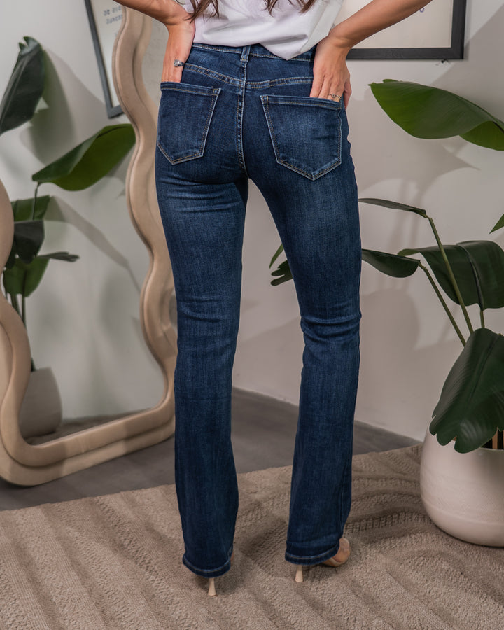 Jeans a zampa con Peonie F/W