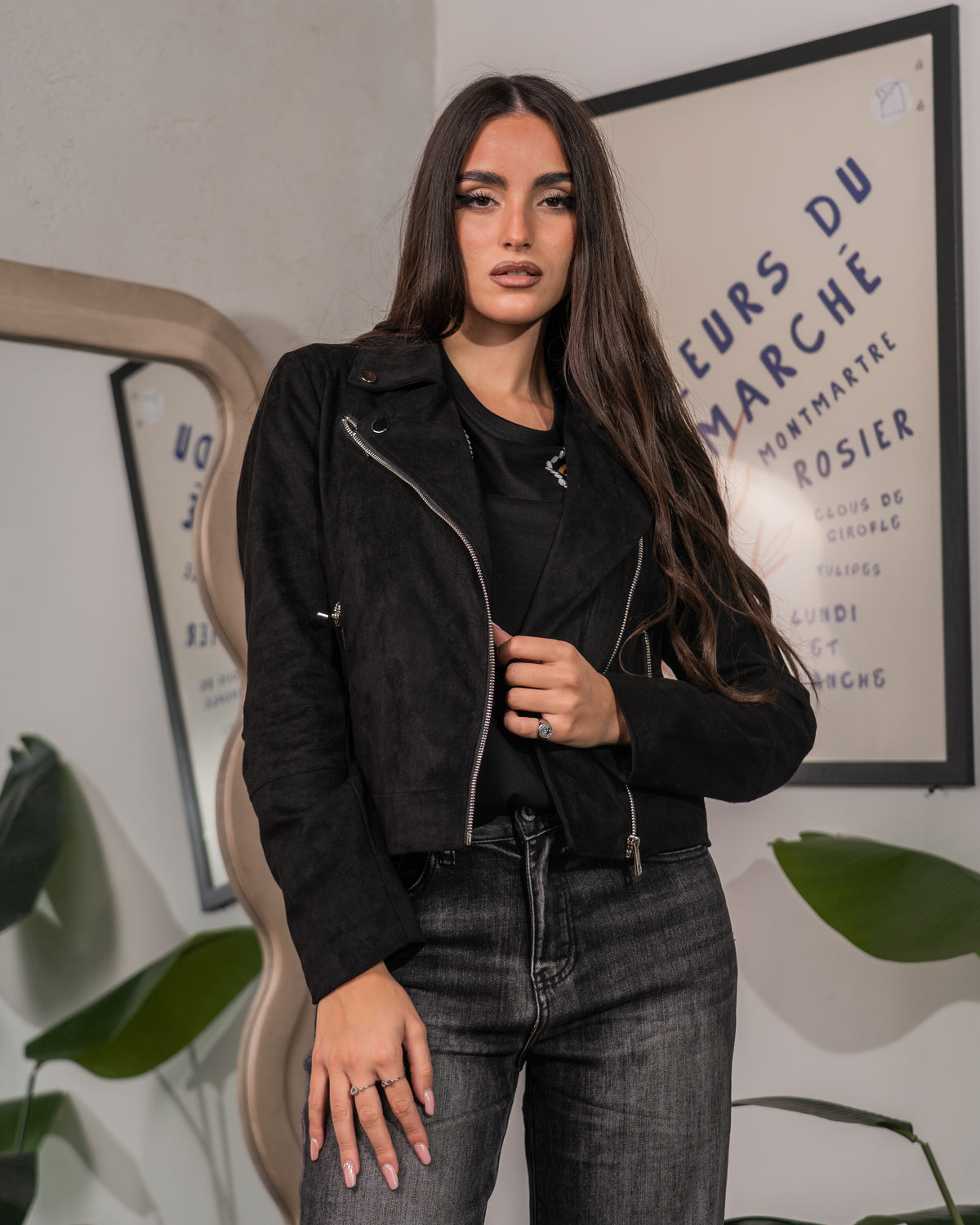 Giubbino modello chiodo in dainetto F/W