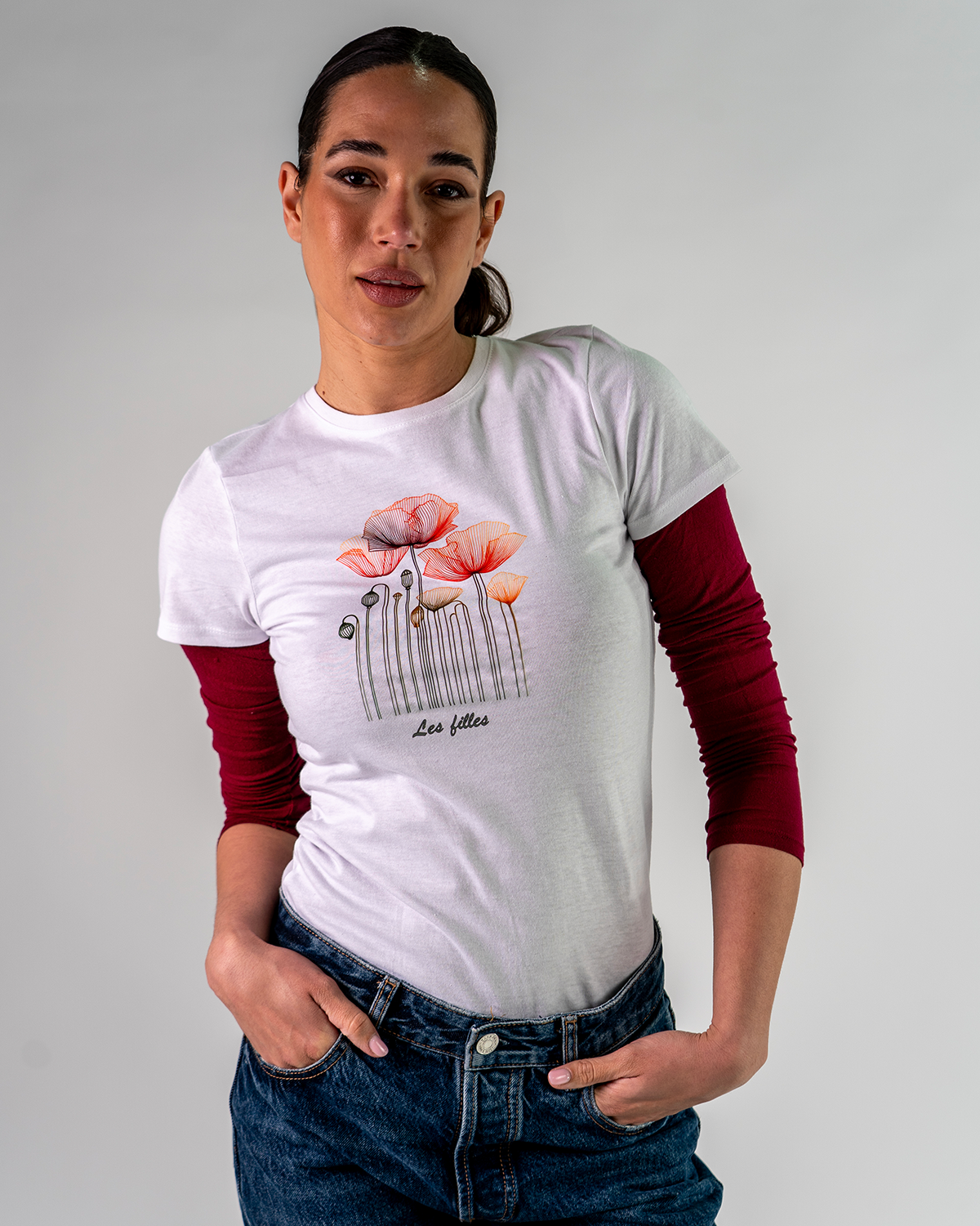 T-Shirt in Cotone Flowers