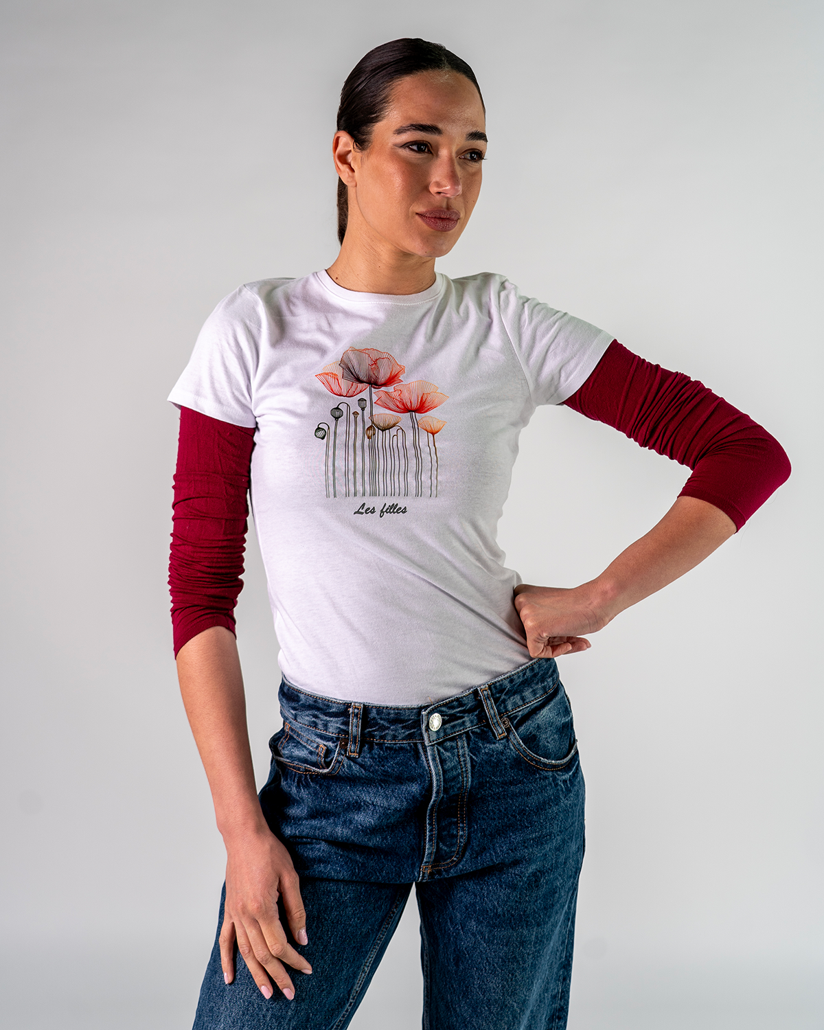 T-Shirt in Cotone Flowers