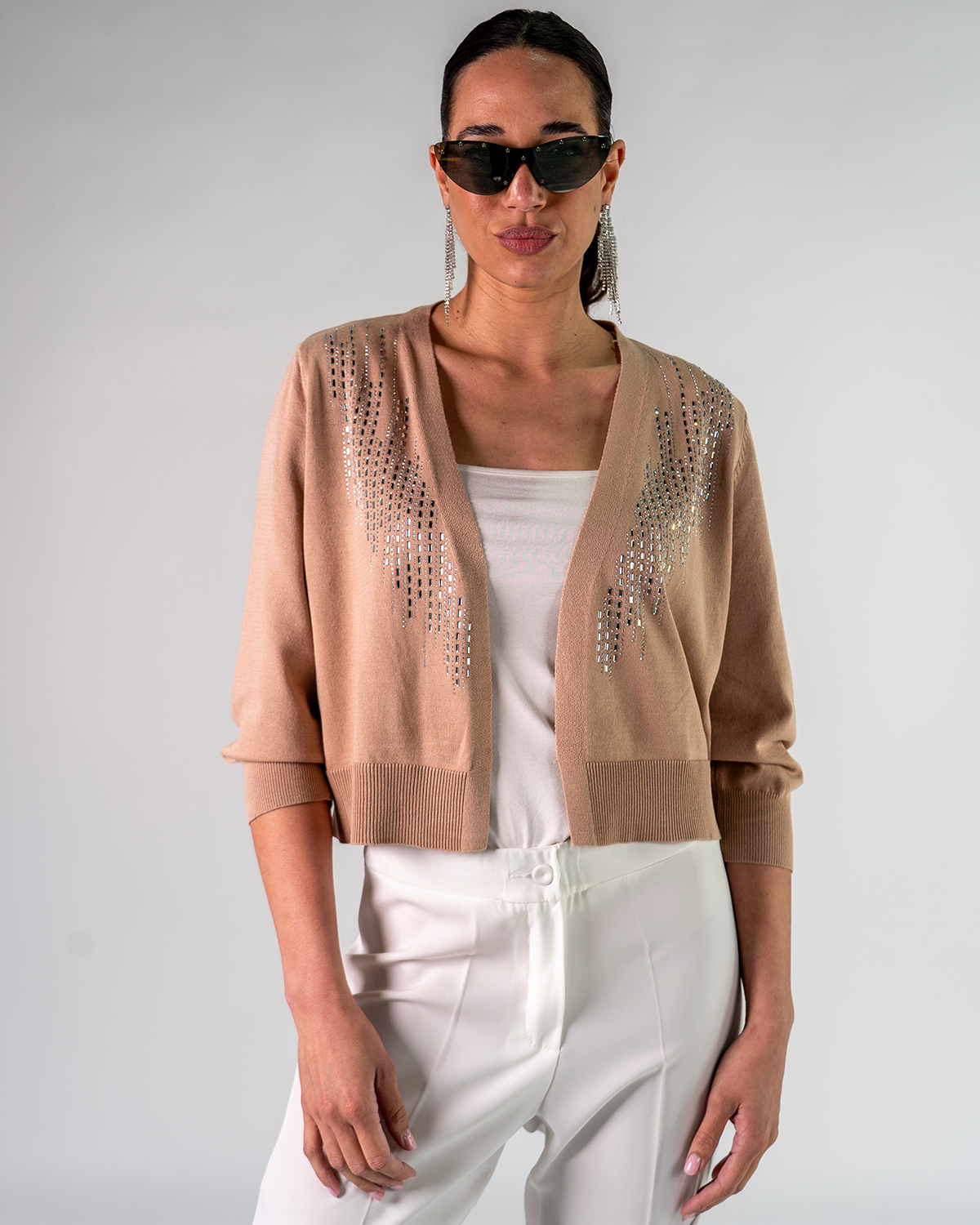 Cardigan Corto con Applicazioni