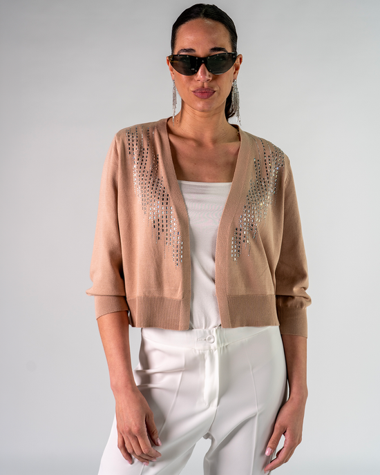 Cardigan Corto con Applicazioni