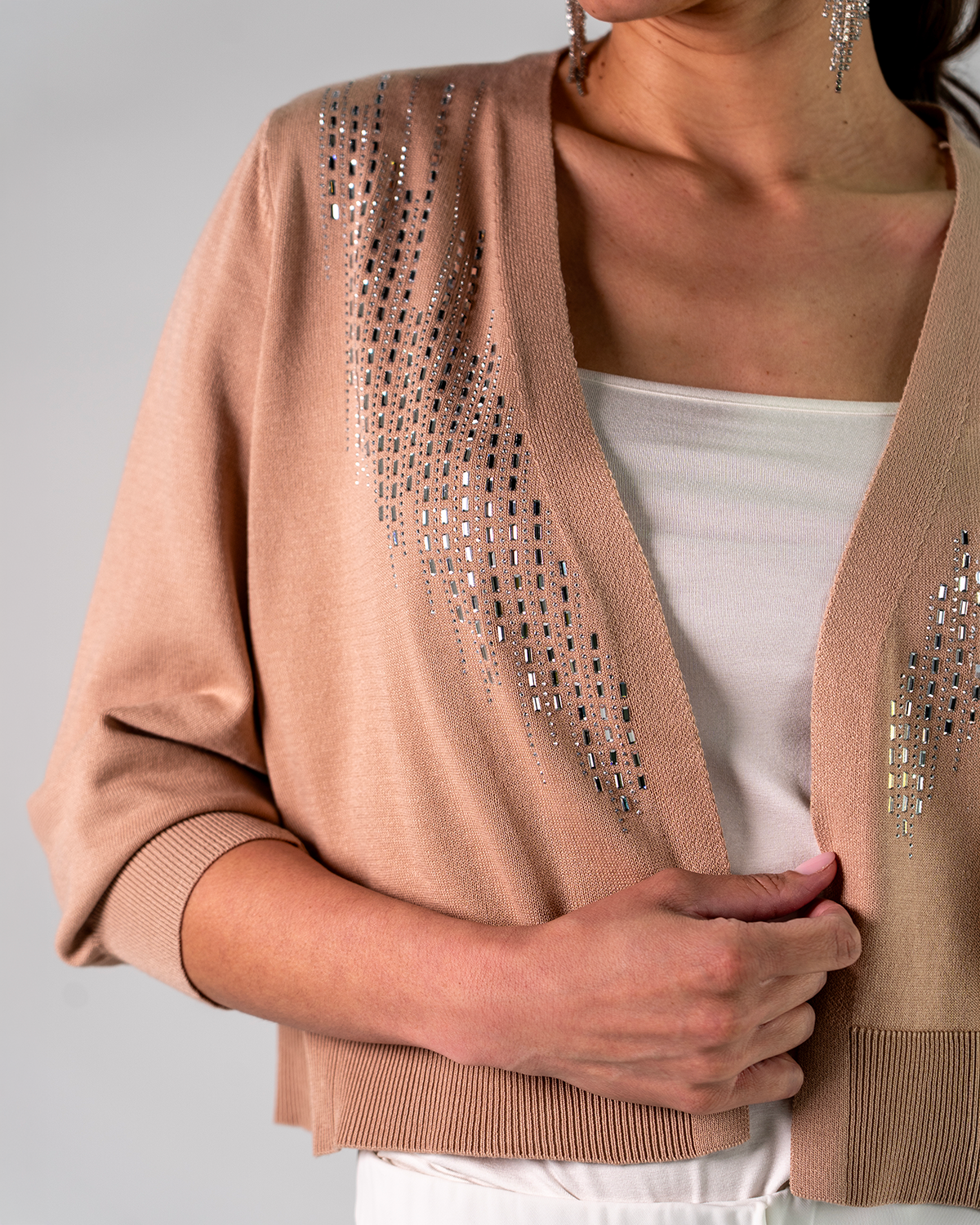 Cardigan Corto con Applicazioni