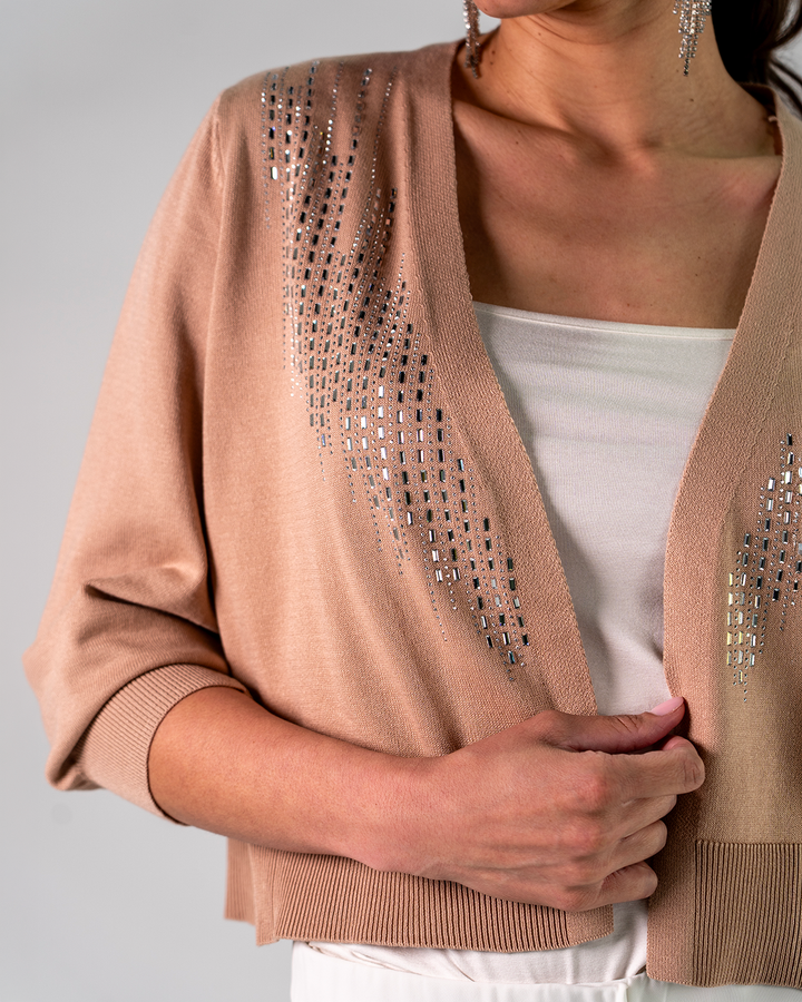Cardigan Corto con Applicazioni