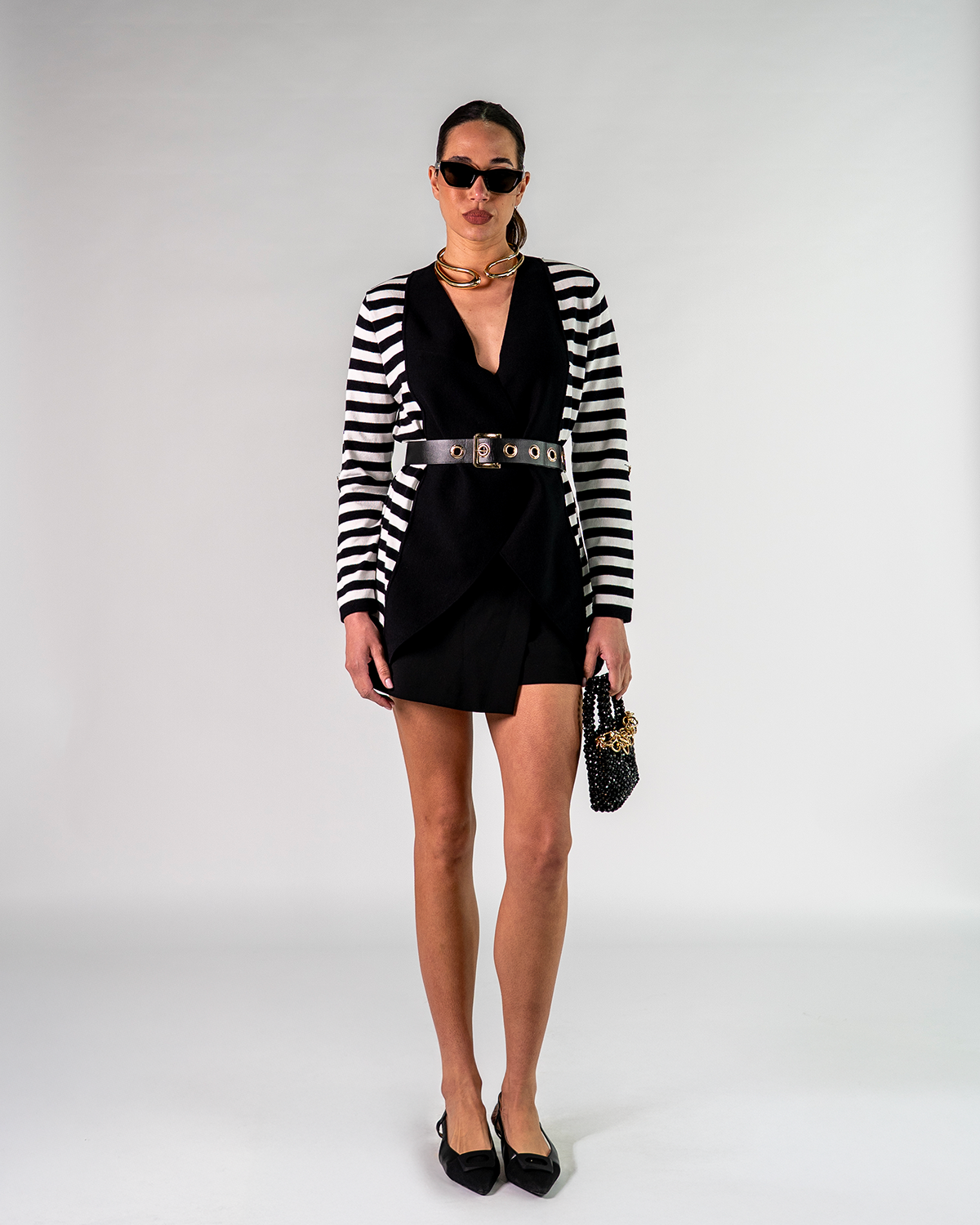 Cardigan in Maglia a Strisce