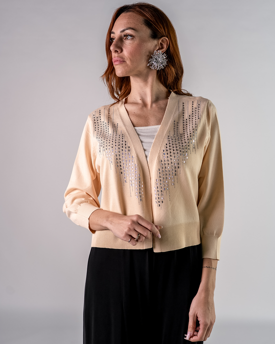 Cardigan Corto con Applicazioni