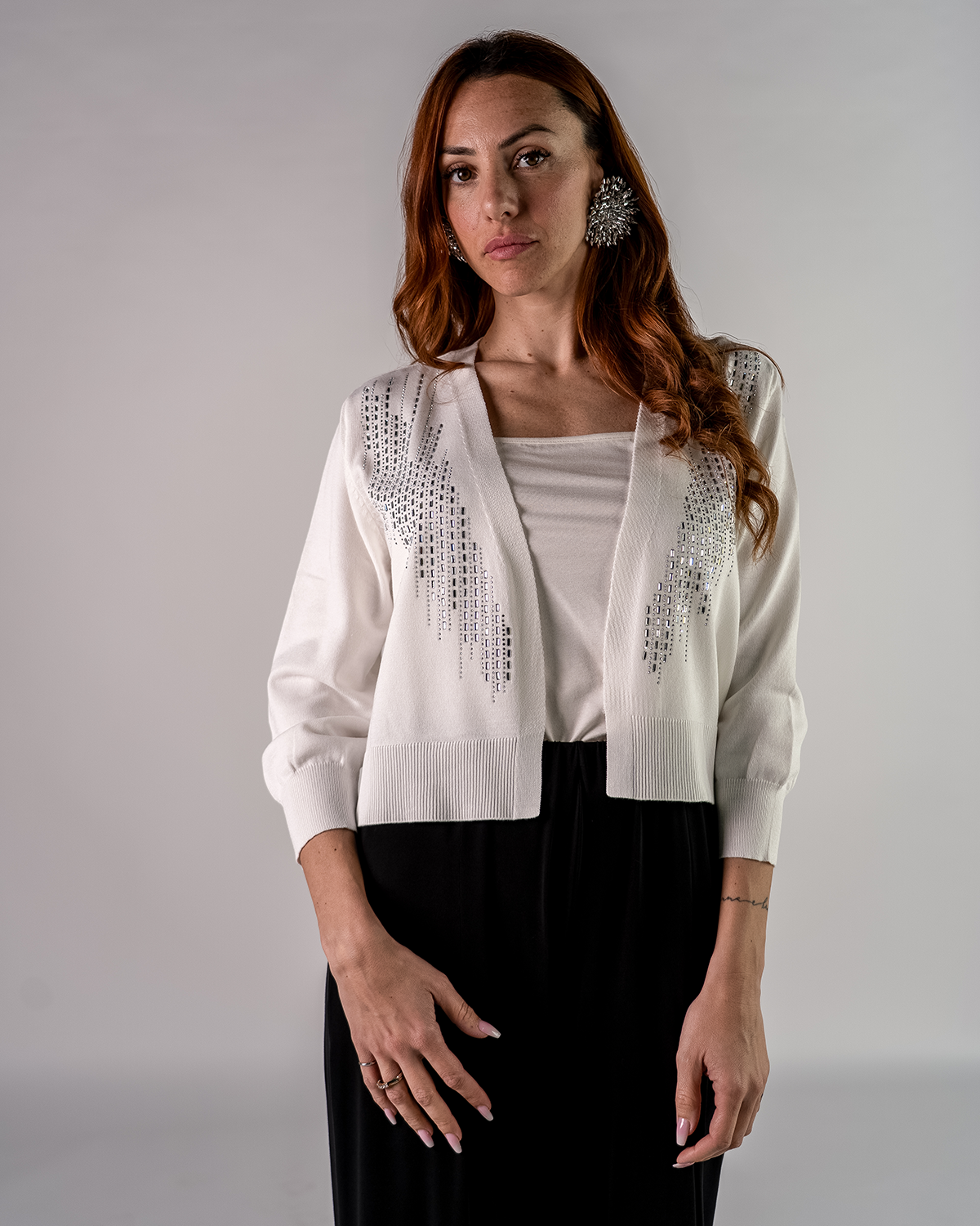 Cardigan Corto con Applicazioni