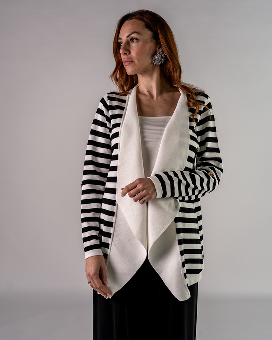 Cardigan in Maglia a Strisce
