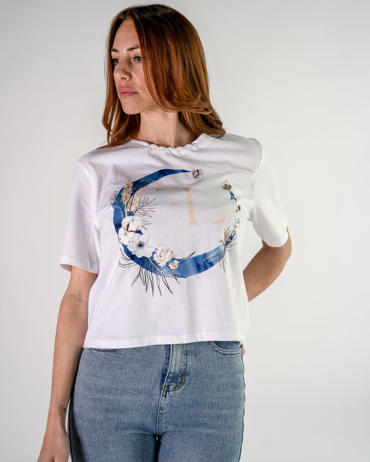 T-shirt in cotone Mezzaluna