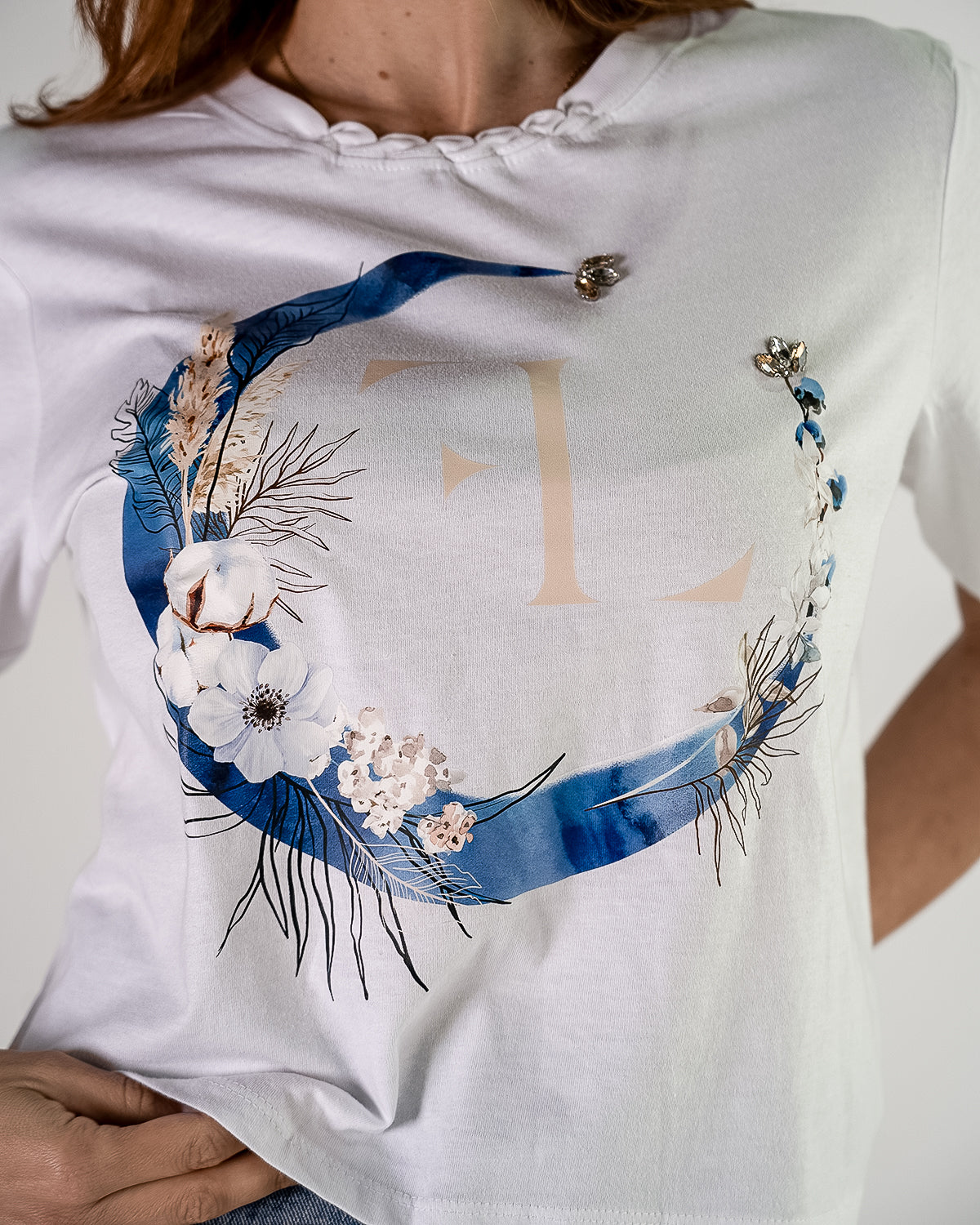 T-shirt in cotone Mezzaluna