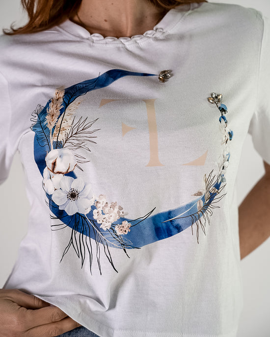 T-shirt in cotone Mezzaluna