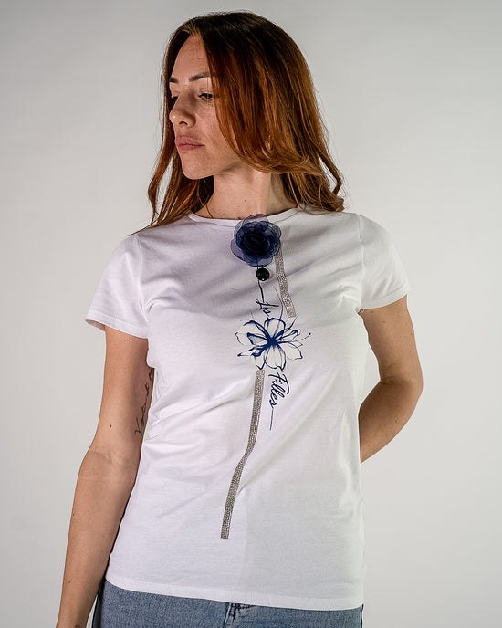 T-shirt Slim Fit Rosa & Strass