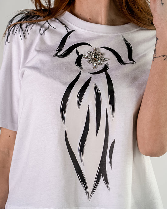 T shirt cravatta stilizzata