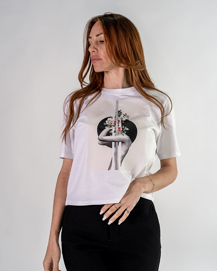T shirt floral silhouette