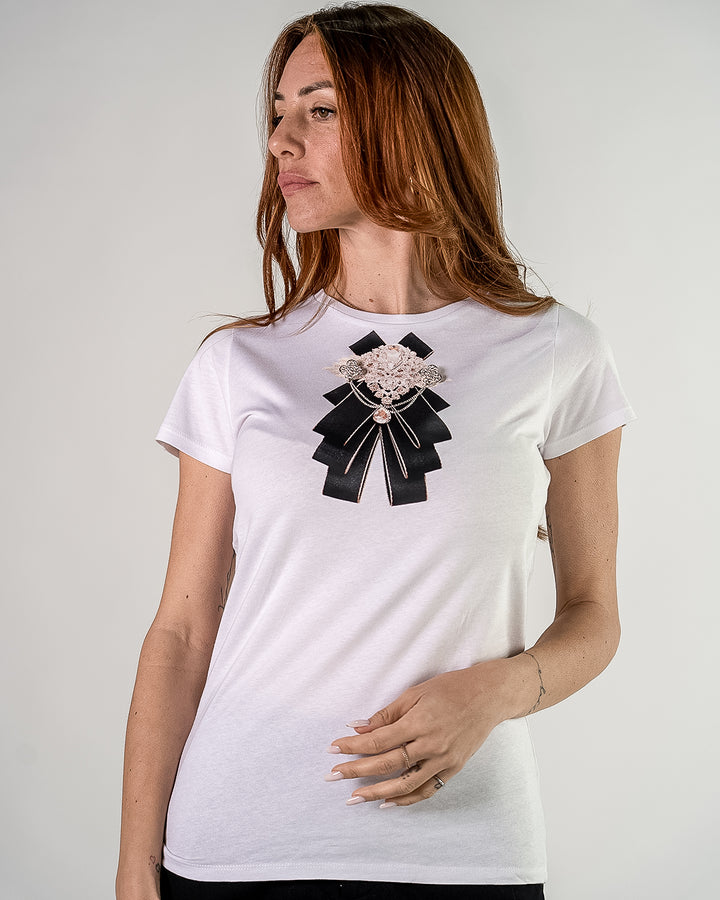 T shirt fiocco gioiello