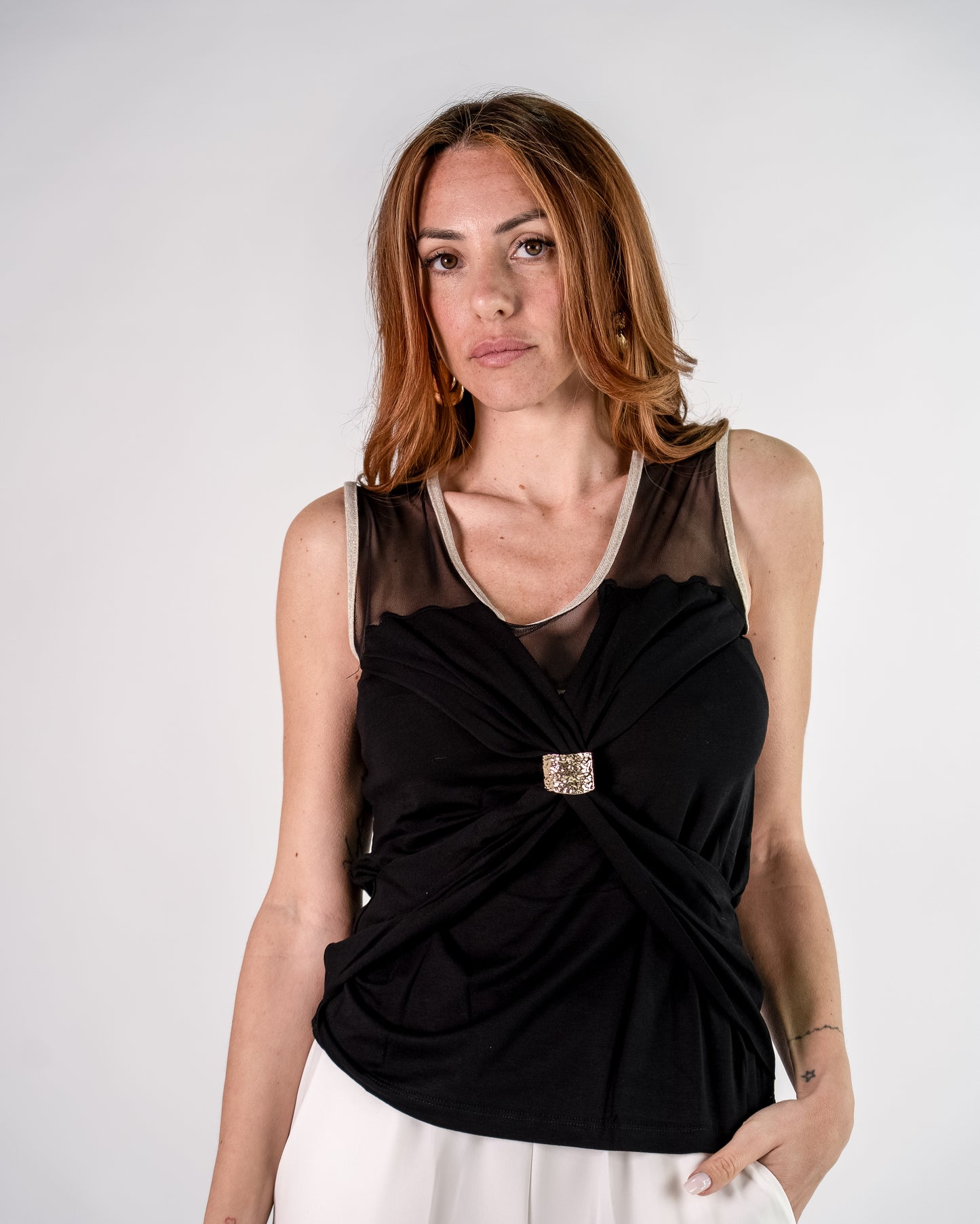 Top Incrocio Tulle&Gioiello
