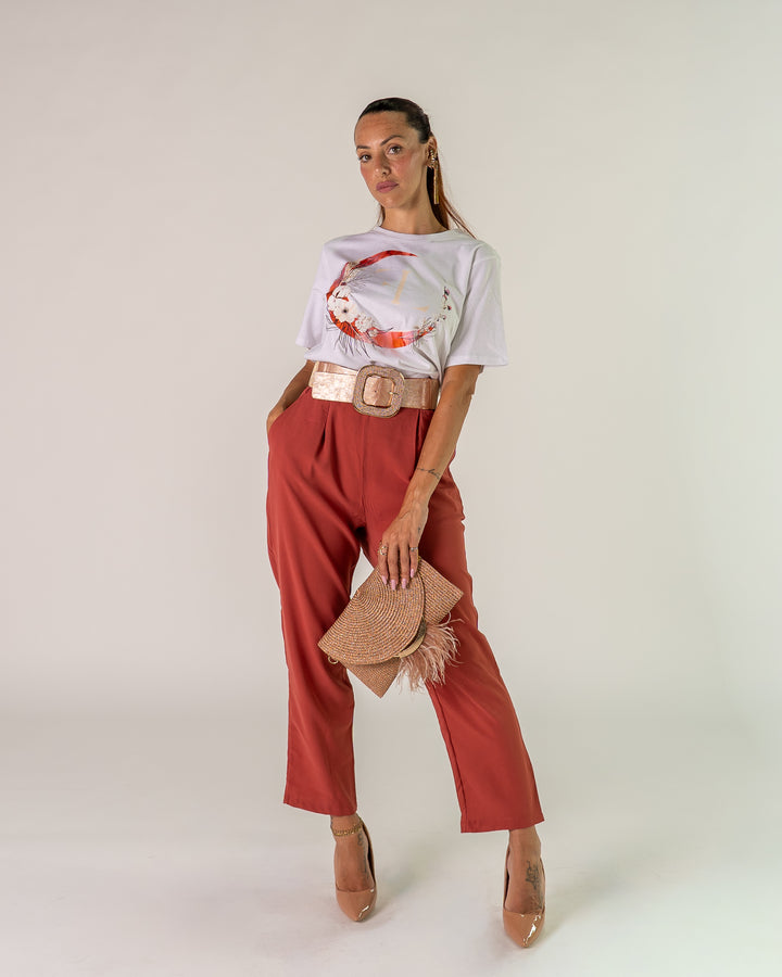 Pantaloni a Vita Alta con Pinces
