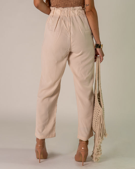 Pantaloni a Vita Alta con Pinces