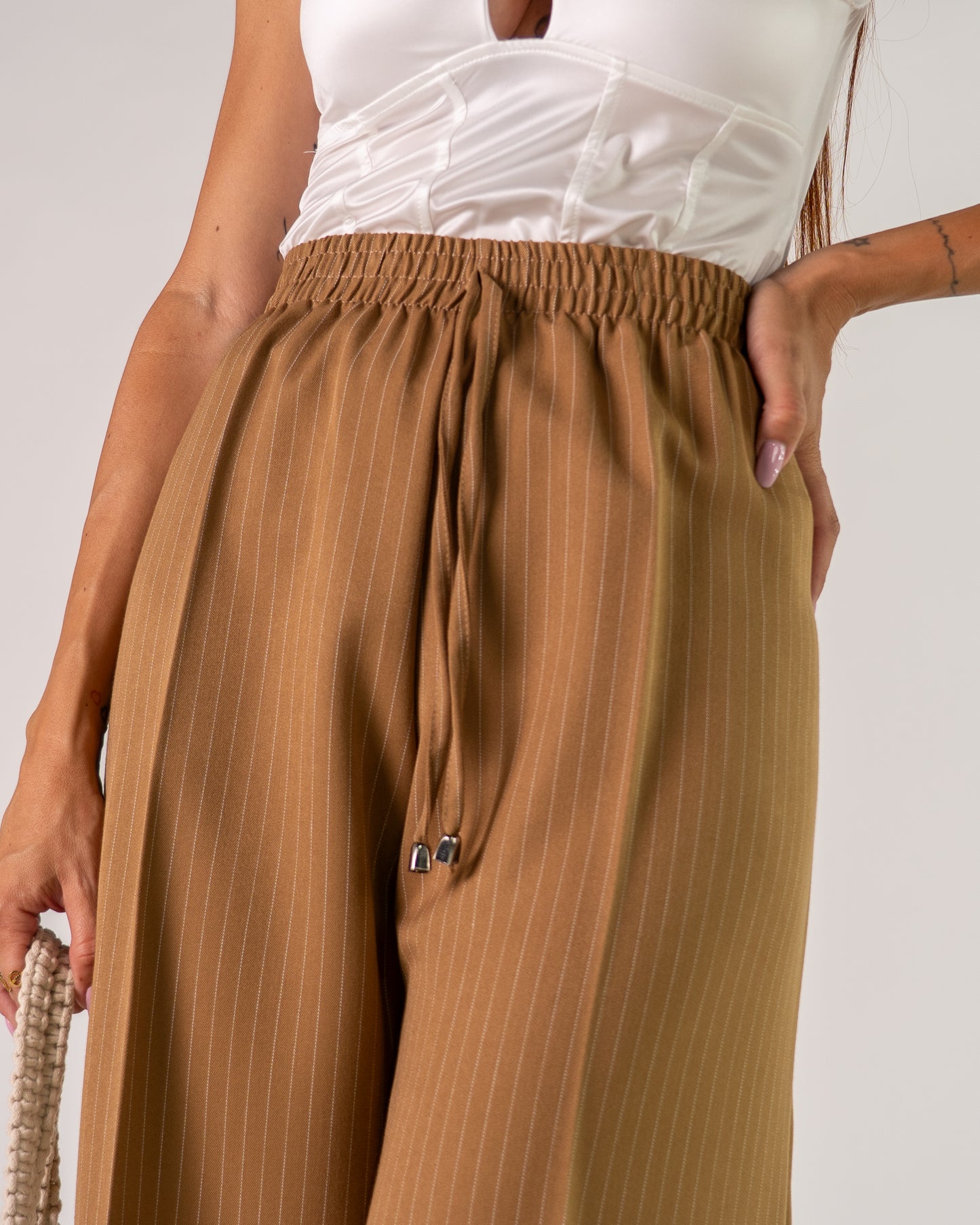 Pantaloni Palazzo Cropped Gessati