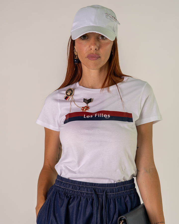 T-shirt Les Filles con Spille Gioiello