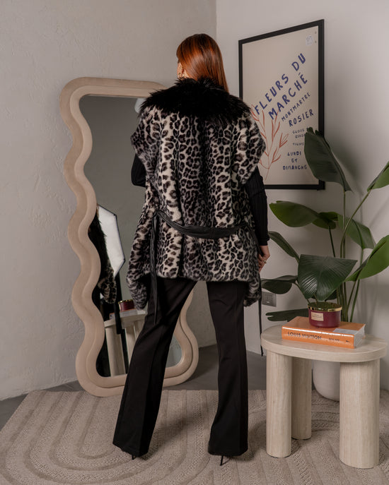 Gilet con pelliccia fantasia animalier