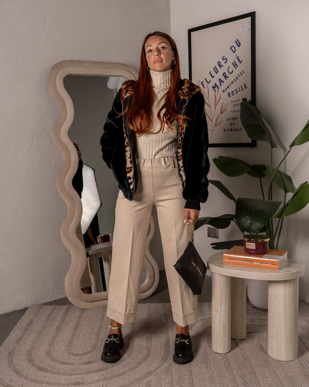 Giubbino in pelliccia fantasia animalier