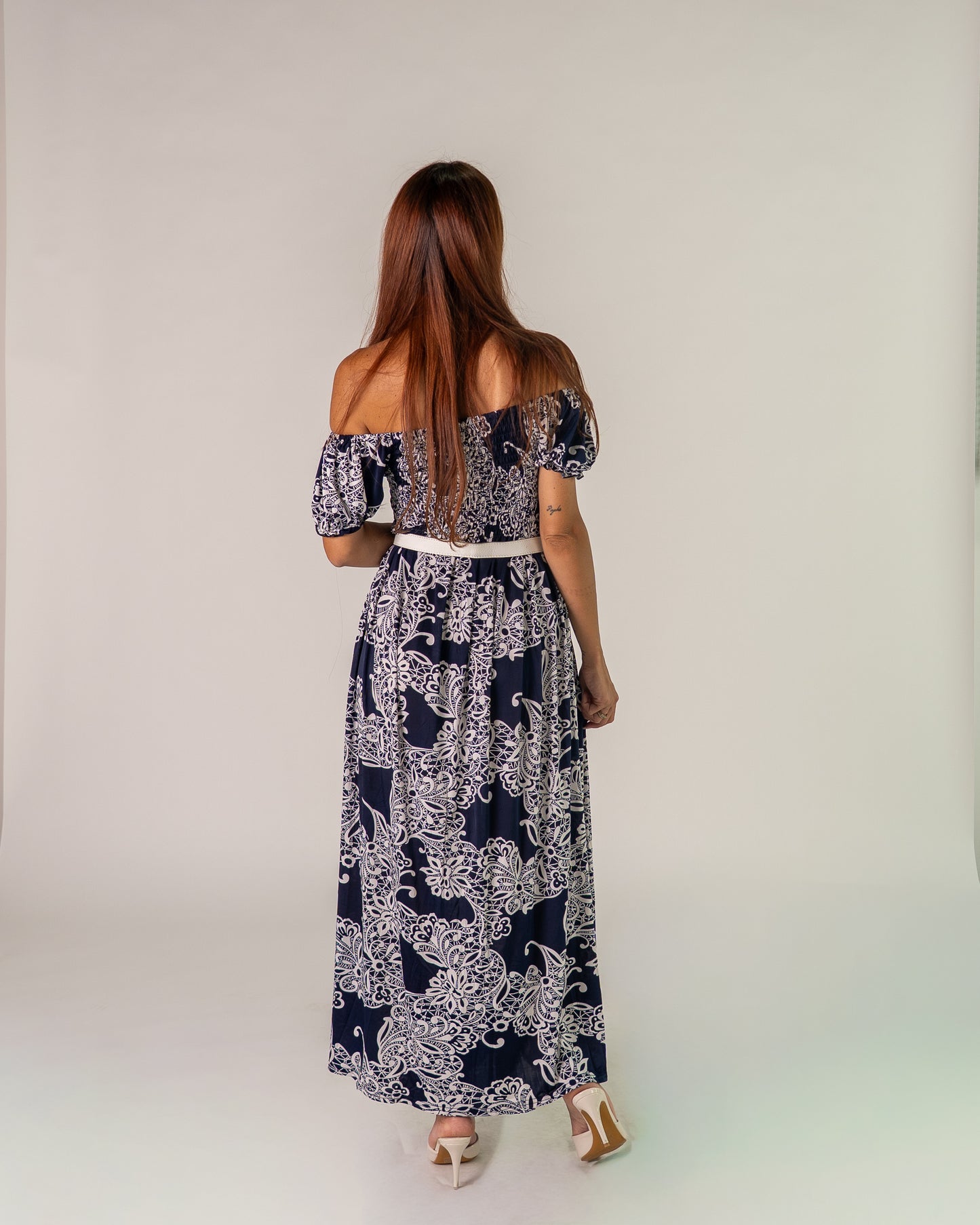 Abito Bardot Blu