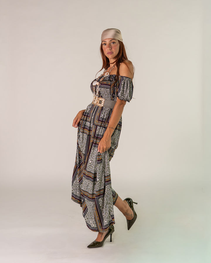 Abito Bardot Boho Nero