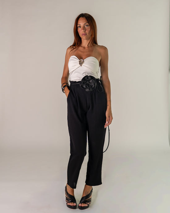 Pantaloni a Vita Alta con Pinces