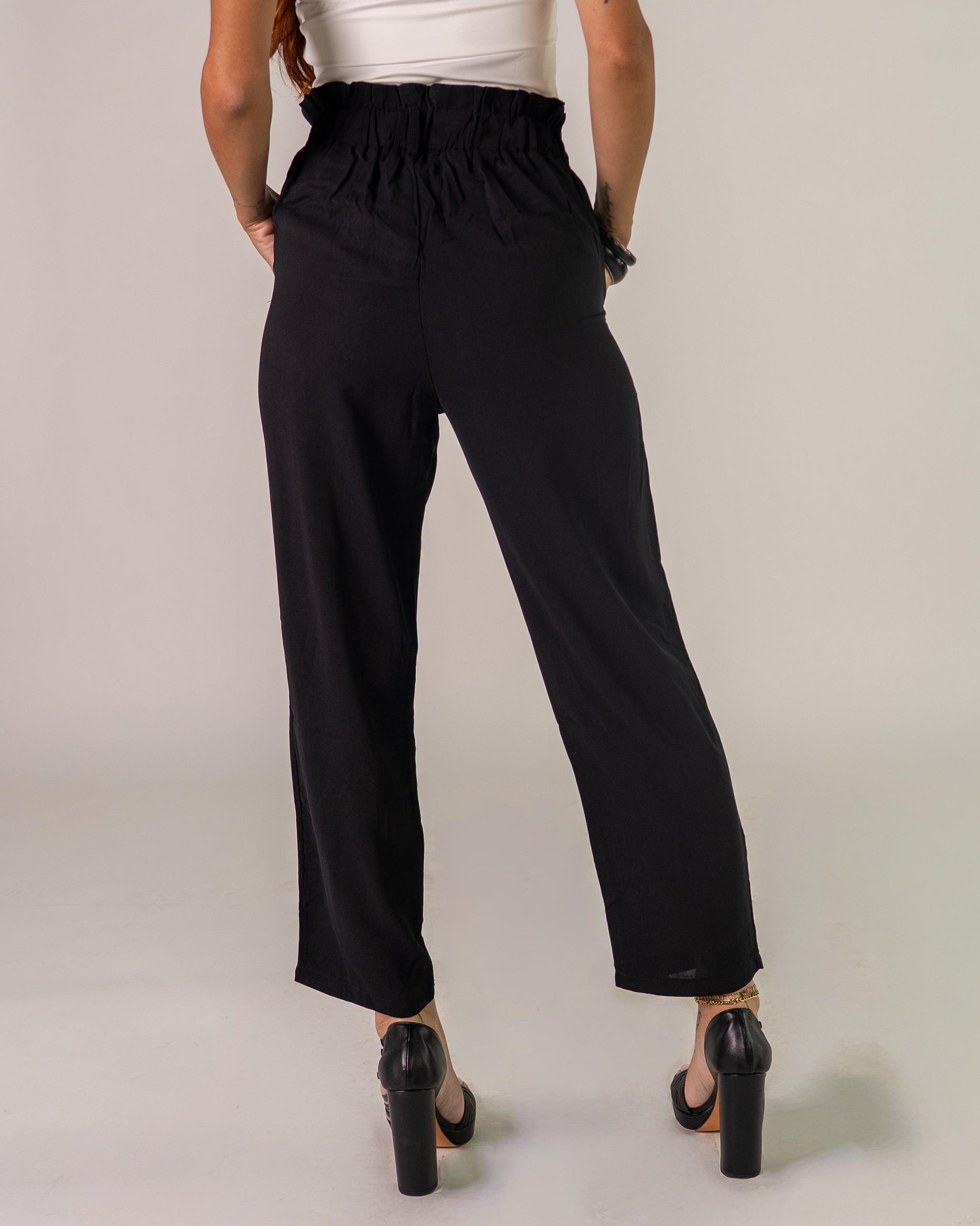 Pantaloni a Vita Alta con Pinces