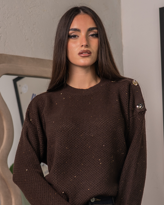 Maglione Chic con Bottoni Decorativi