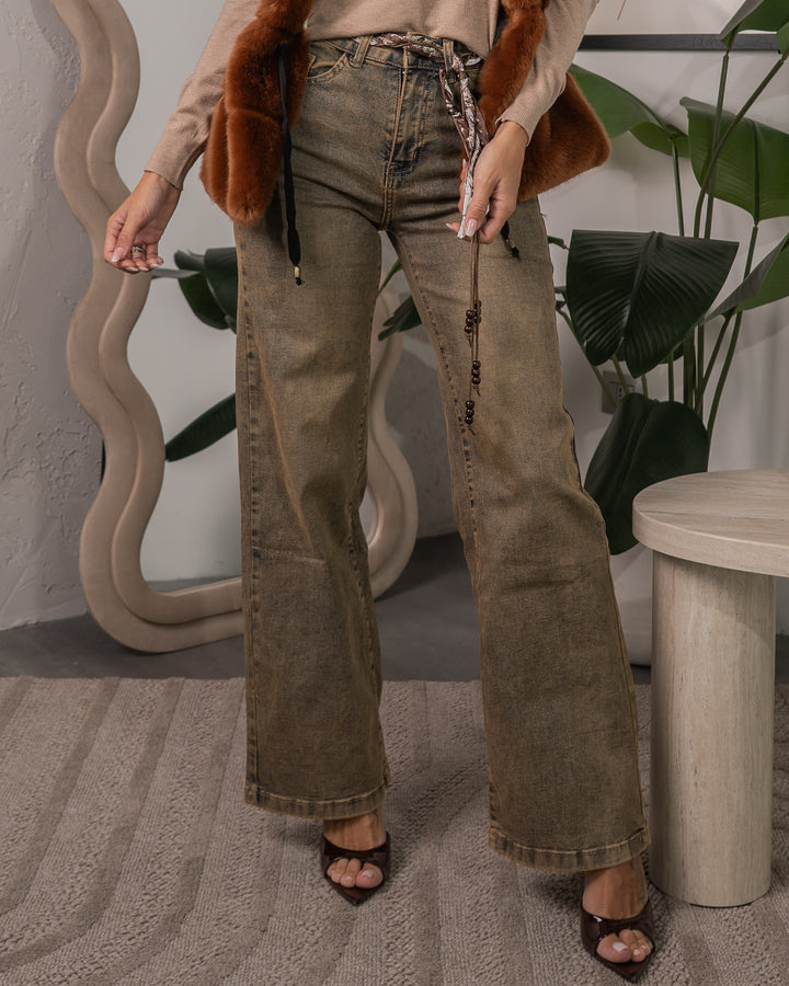 Jeans Sabbiato con Foulard F/W