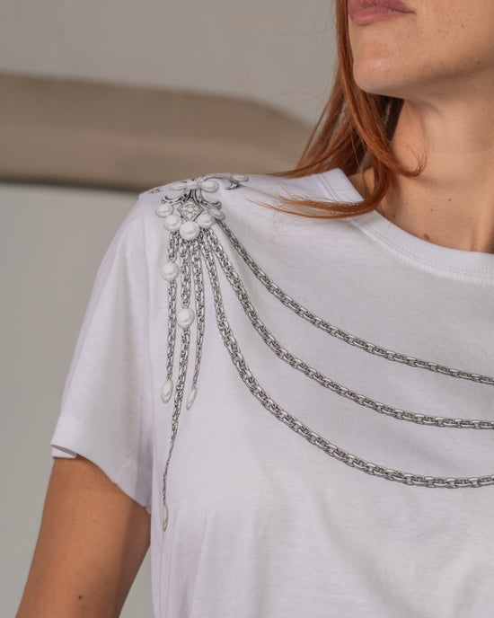 T-shirt con Catene a Festone