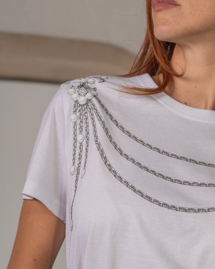 T-shirt con Catene a Festone
